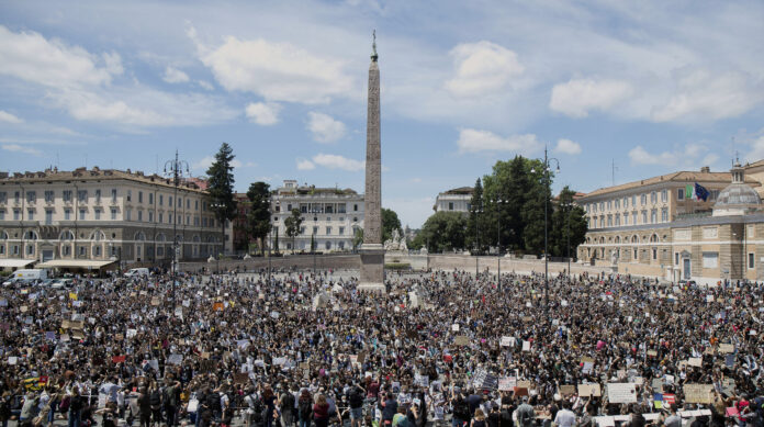 Protest proti rasizmu v Ríme