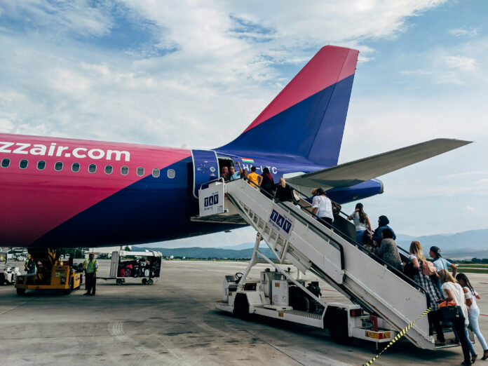 People boarding airline
