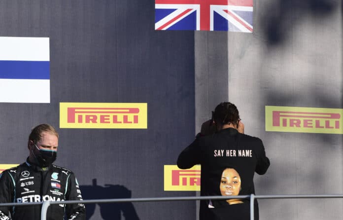Lewis Hamilton Valtteri Bottas trièko Breonna Taylorová