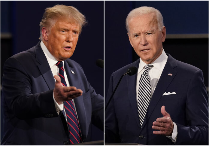 kombosnímka Donald Trump Joe Biden