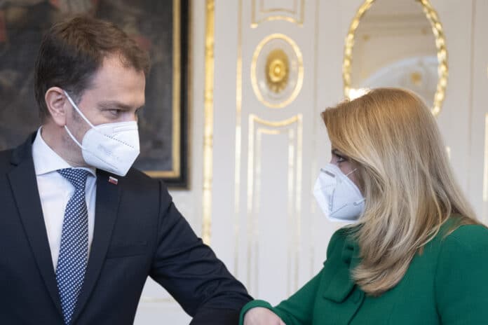Stretnutie prezidentky SR Zuzany Èaputovej a premiéra Igora Matovièa v Prezidentskom paláci