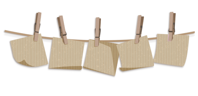 scrap paper, note paper, paper clip