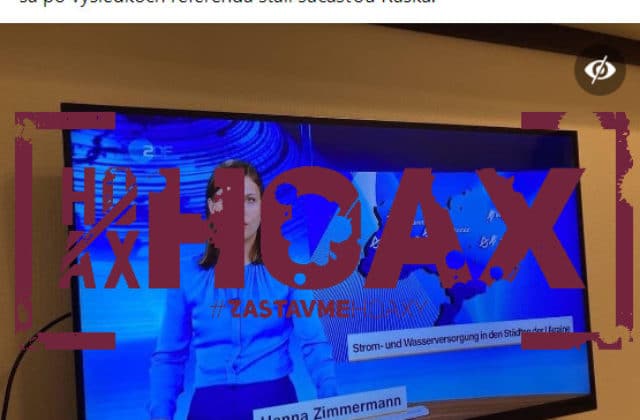 Mapa Ukrajiny bez anektovaných území v nemeckej televízii je hoax